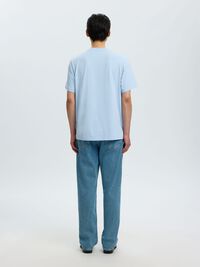 REGULAR FIT COTTON T-SHIRT, Cashmere Blue, highres
