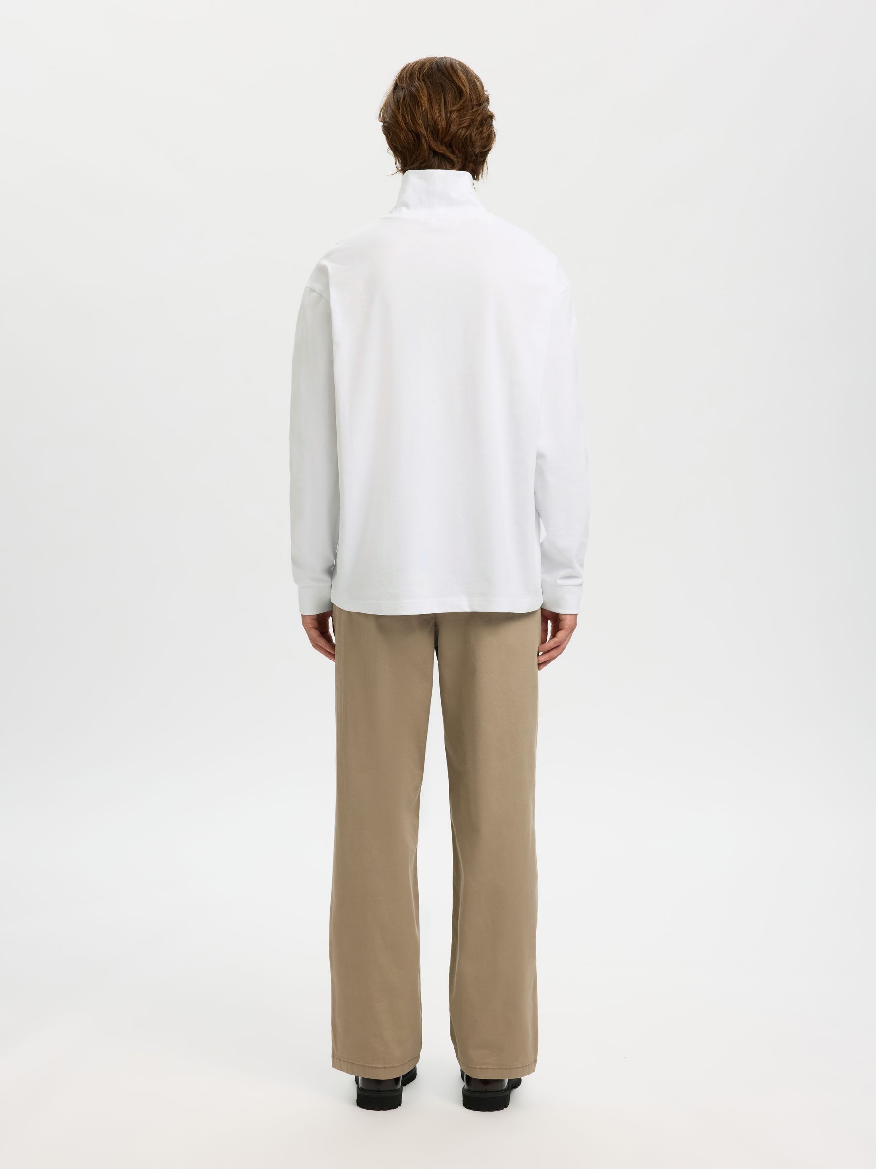 100% BOMULL LÅNGÄRMAD T-SHIRT, Bright White, highres