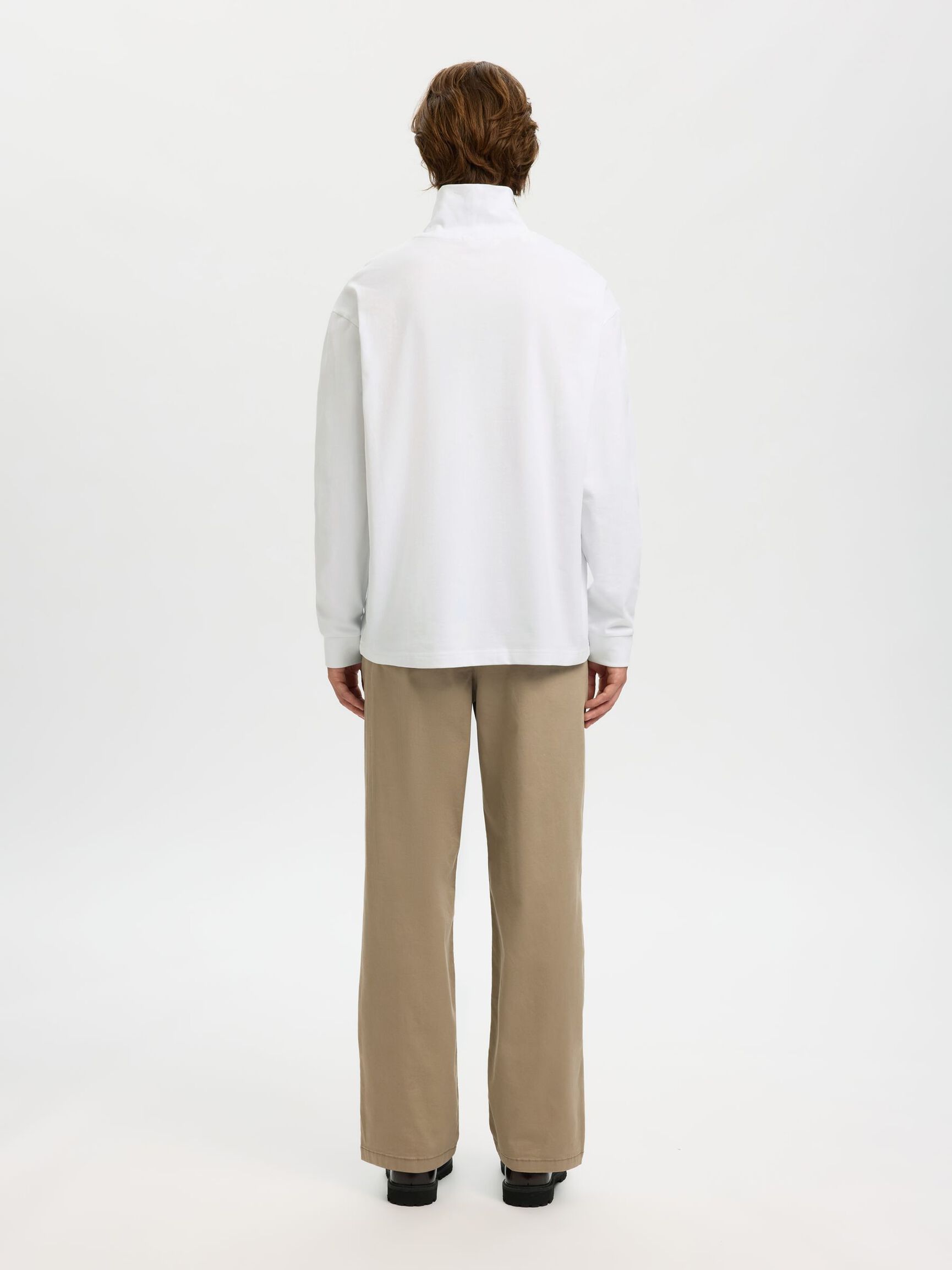 100% BOMULL LÅNGÄRMAD T-SHIRT, Bright White, highres