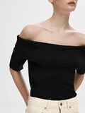 Selected OFF-SHOULDER KNITTED TOP, Black, highres - 16093081_Black_006.jpg
