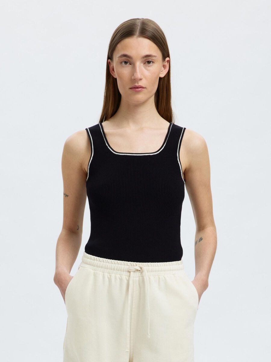 Selected ÄRMELLOSES STRICKTOP, Black, highres - 16097531_Black_1189410_003.jpg