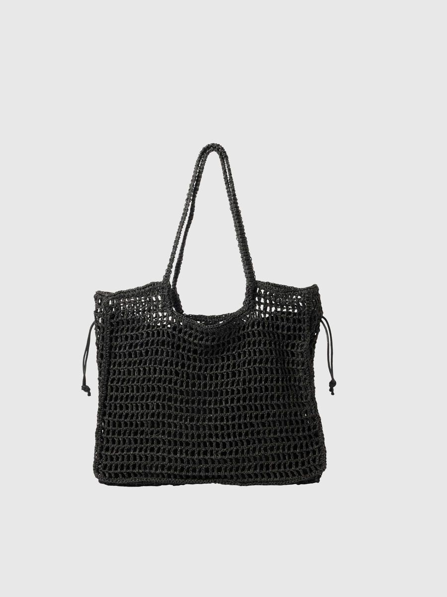 Selected STRAW SHOPPER, Black, highres - 16097331_Black_001.jpg