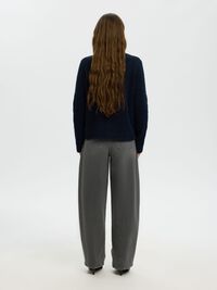 WOOL BLEND KNITTED PULLOVER, Dark Sapphire, highres
