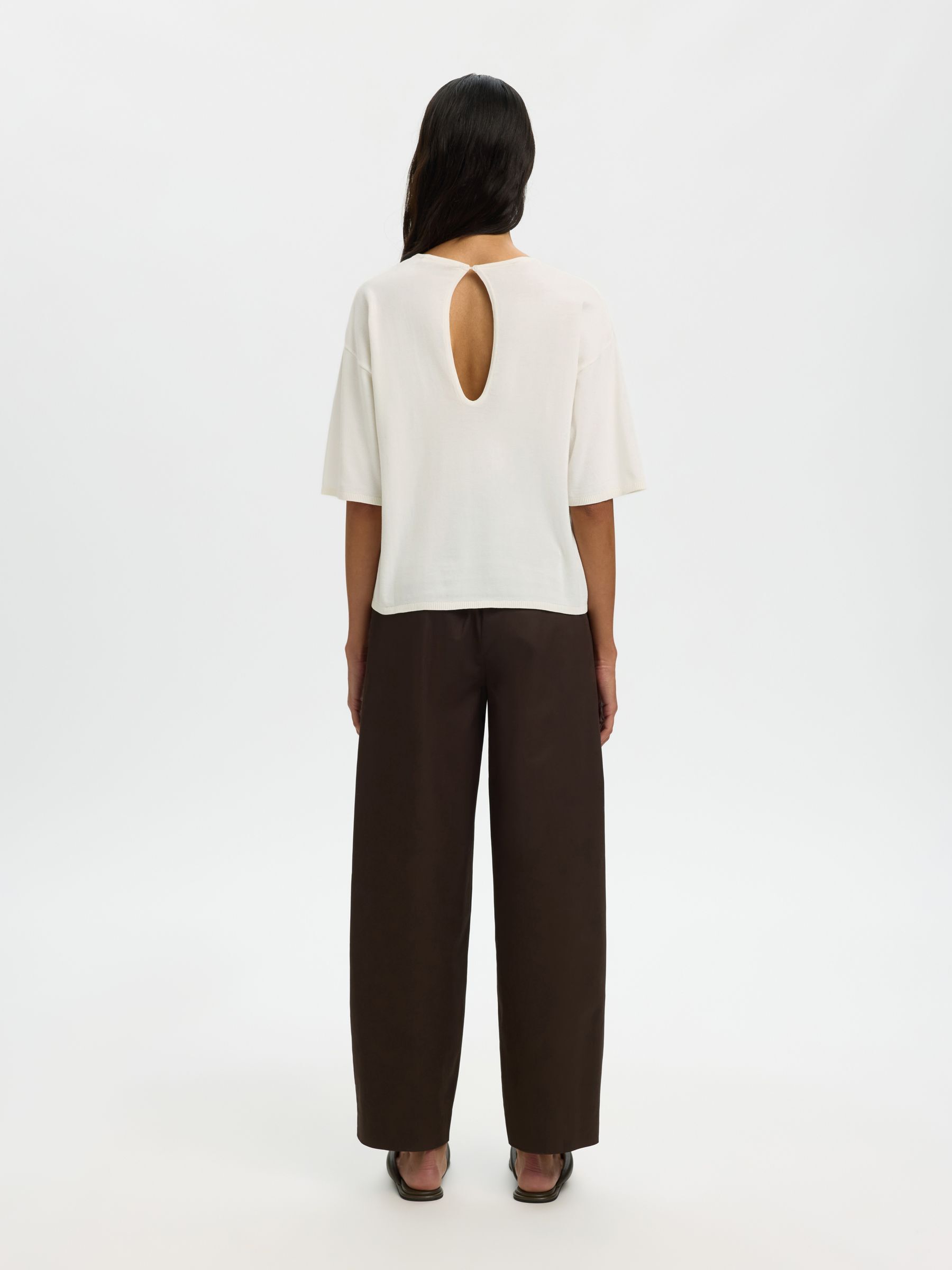 COTTON 2/4 SLEEVED BLOUSE, Snow White, highres