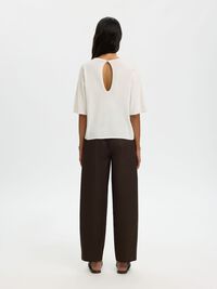 COTTON 2/4 SLEEVED BLOUSE, Snow White, highres