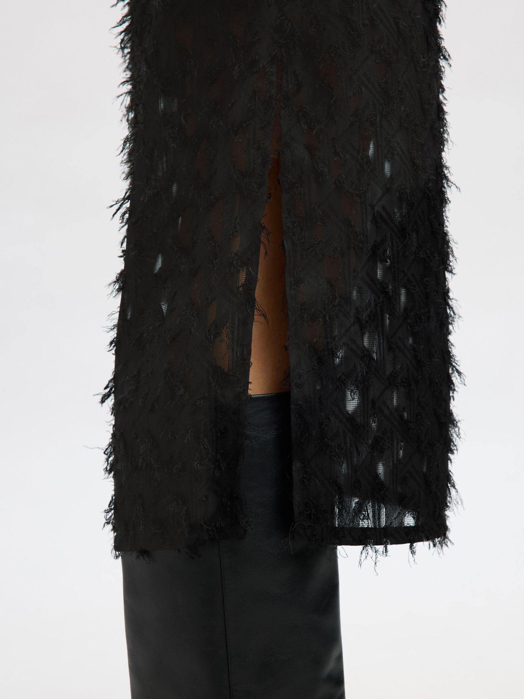 JACQUARD MIDI SKIRT, Black, highres