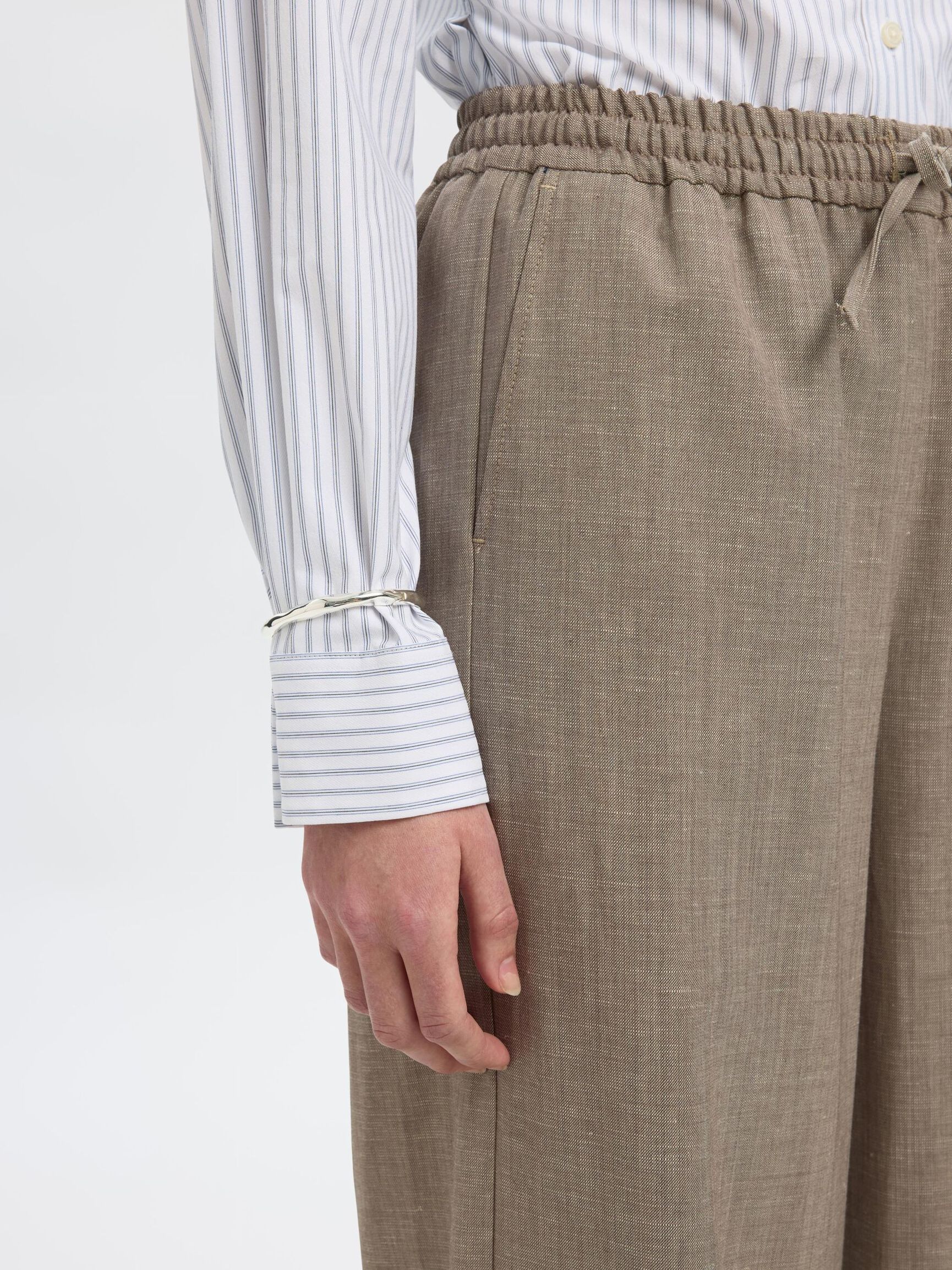 WOOL BLEND SUIT TROUSERS, Oatmeal, highres