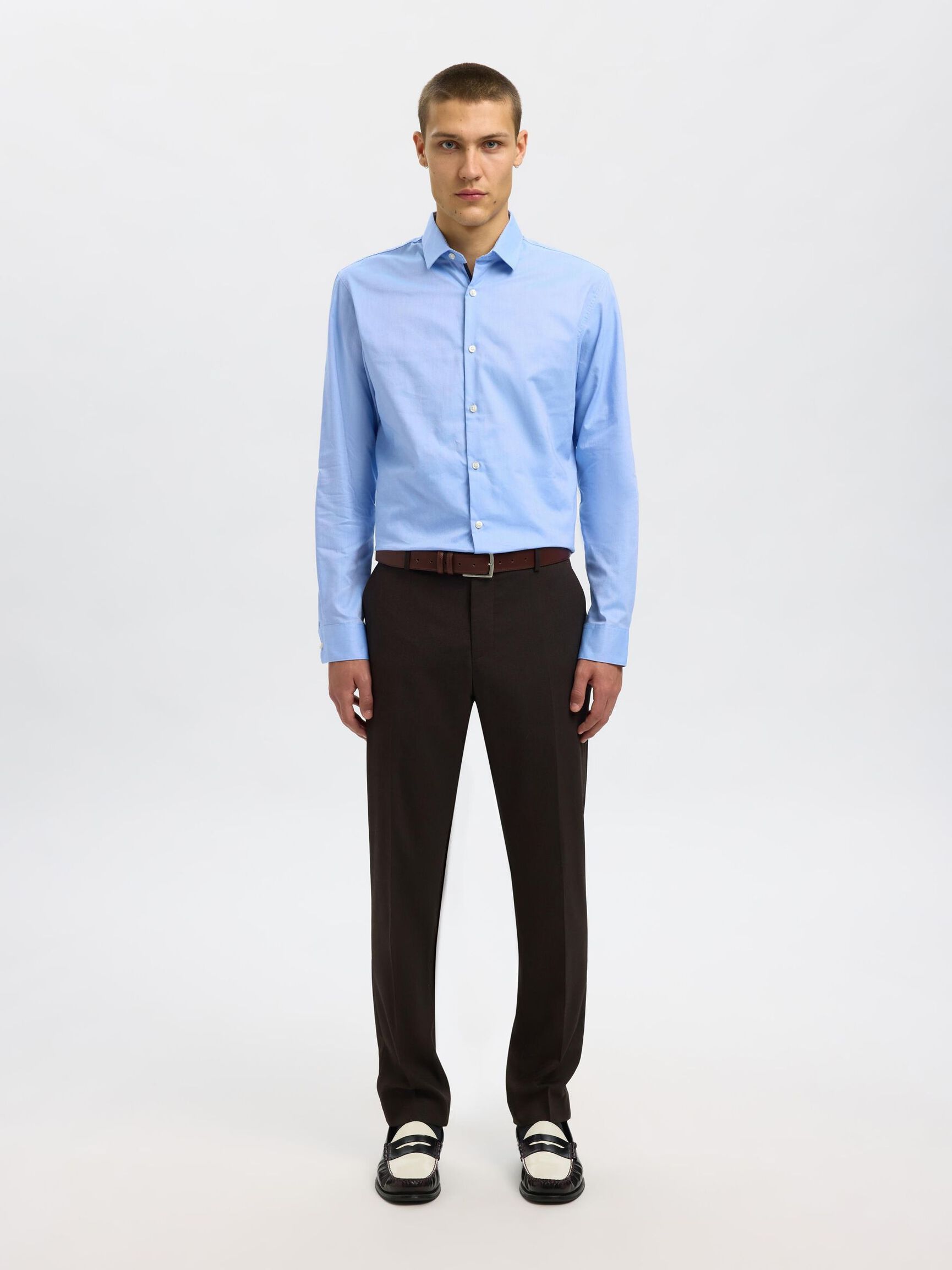 WOVEN WOOL BLEND TROUSERS, Demitasse, highres