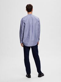 BANDED COLLAR SHIRT, Navy Blazer, highres