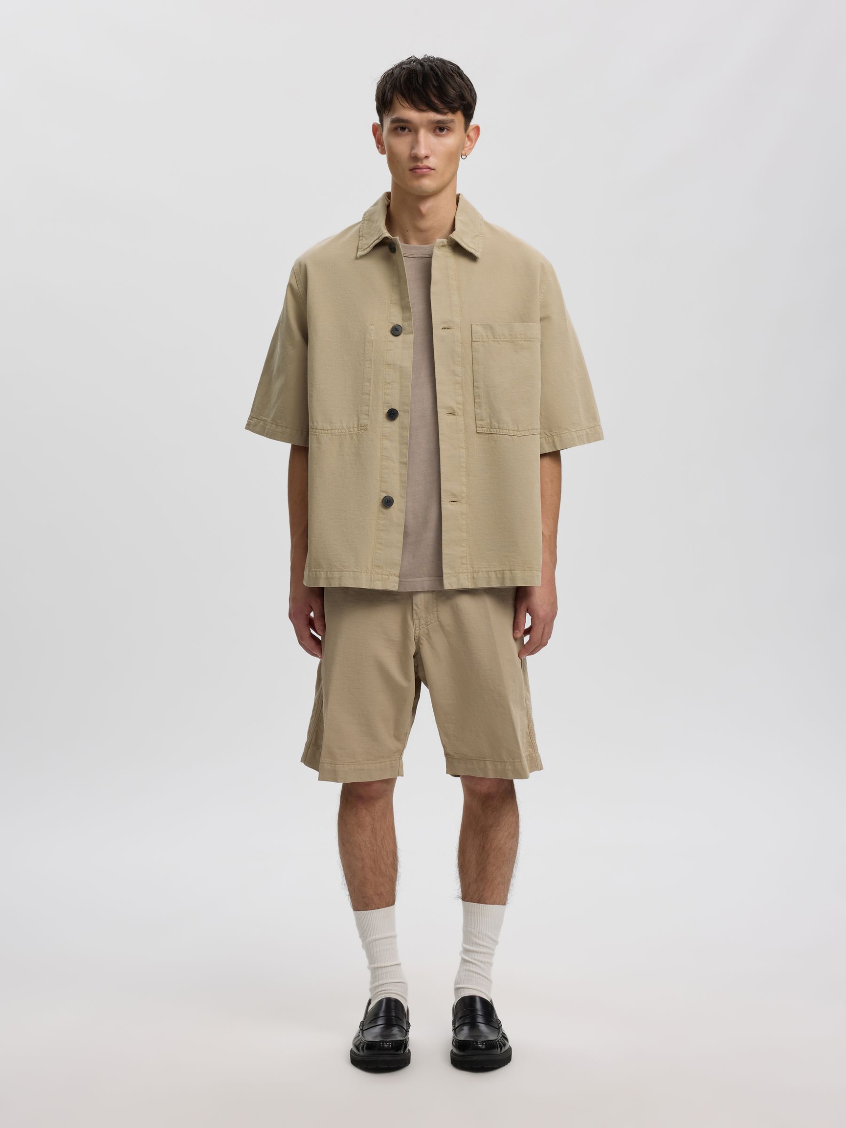 RELAXED FIT OVERSHIRT, Weathered Teak, highres