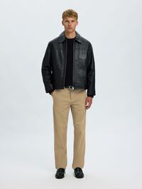 STRAIGHT FIT CHINOS, Greige, highres