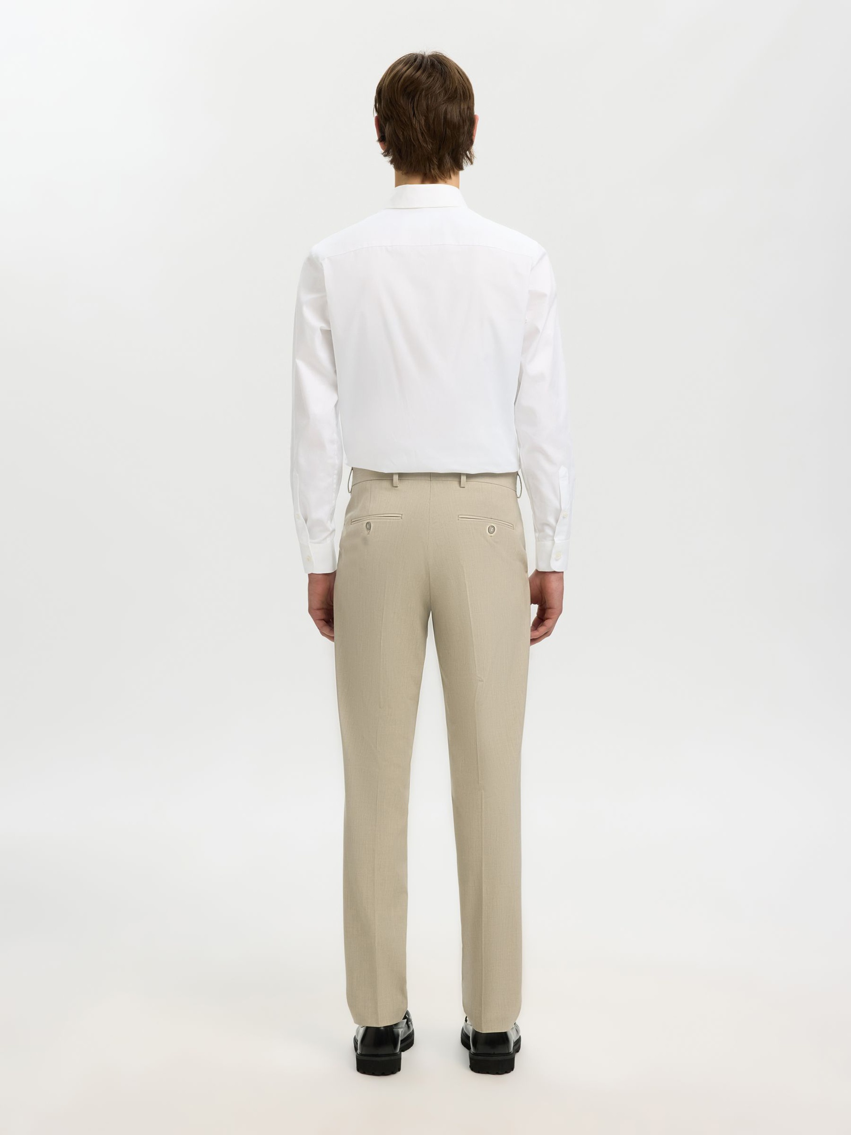 LANGERMET SLIM FIT SKJORTE, Bright White, highres