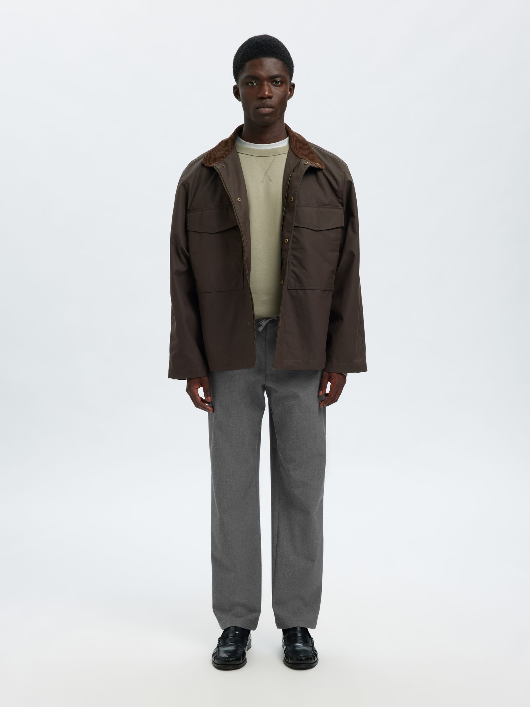 196 COUPE DROITE PANTALON, Grey Melange, highres