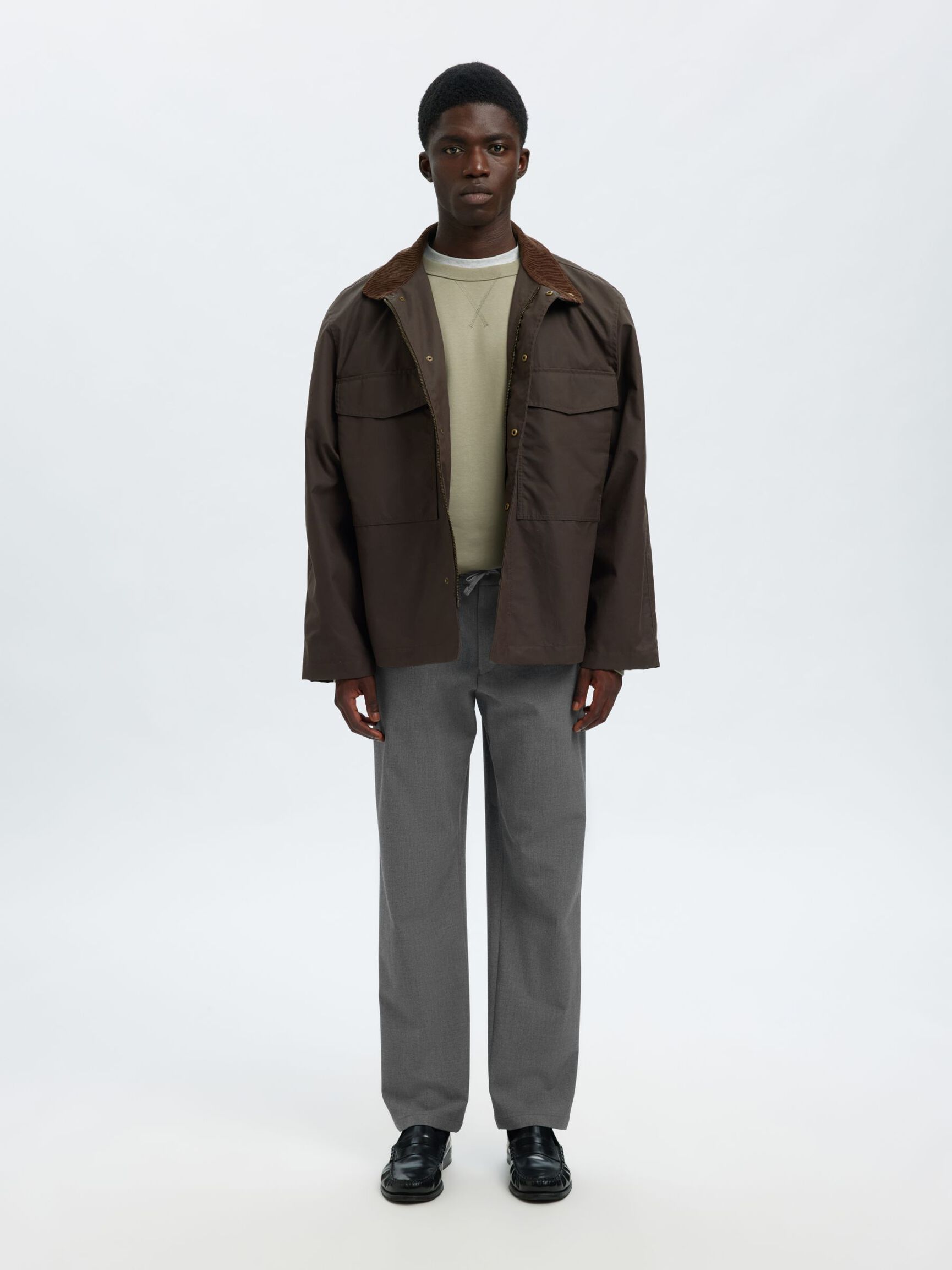 196 COUPE DROITE PANTALON, Grey Melange, highres