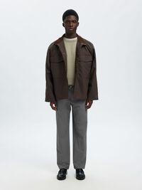 196 COUPE DROITE PANTALON, Grey Melange, highres