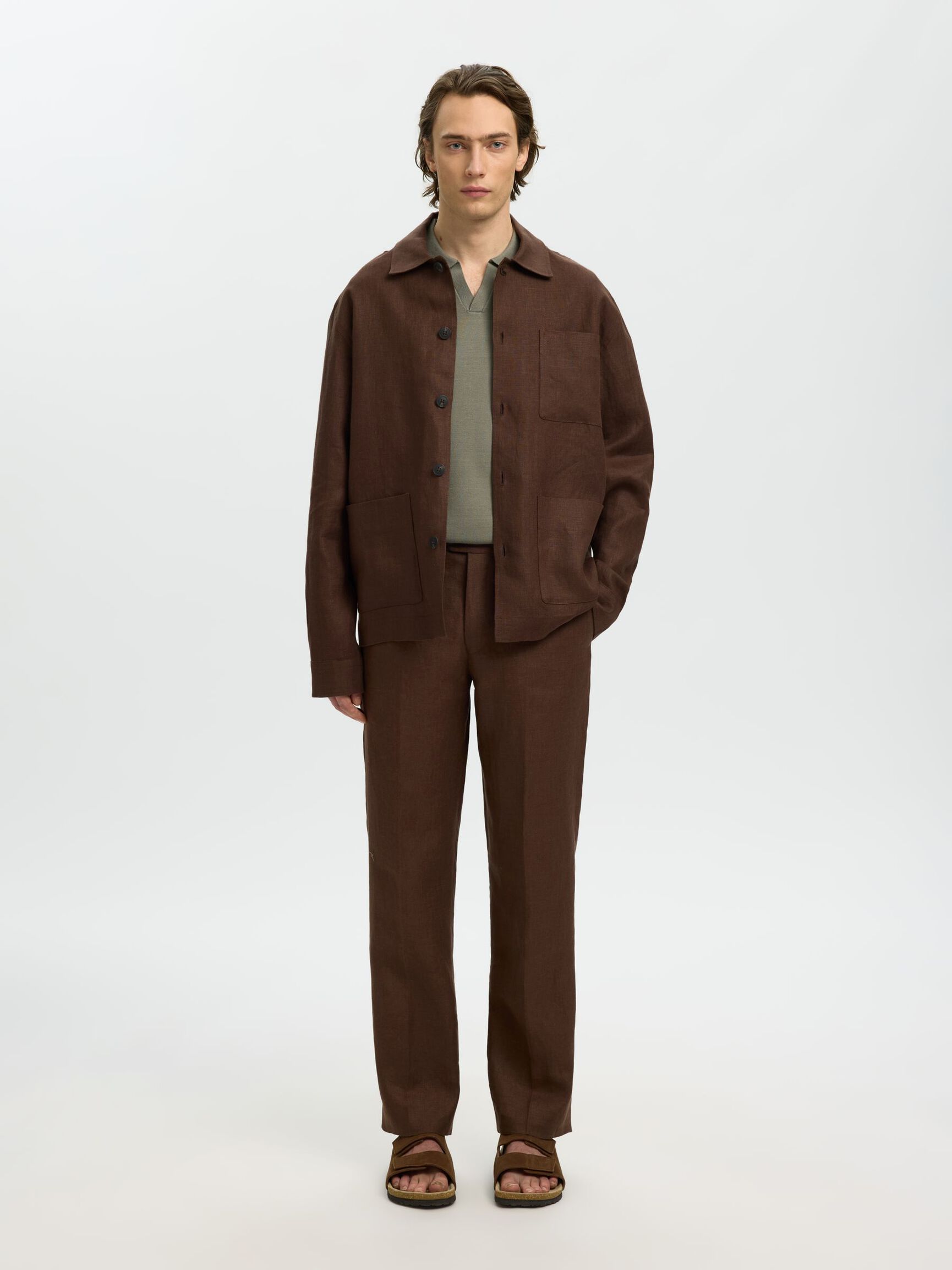 LINEN OVERSHIRT, Delicioso, highres