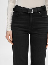 NOIR JEAN À COUPE AMPLE, Black Denim, highres