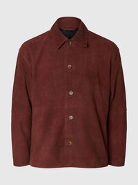 100% SUEDE OVERSHIRT, Cherry Mahogany, highres