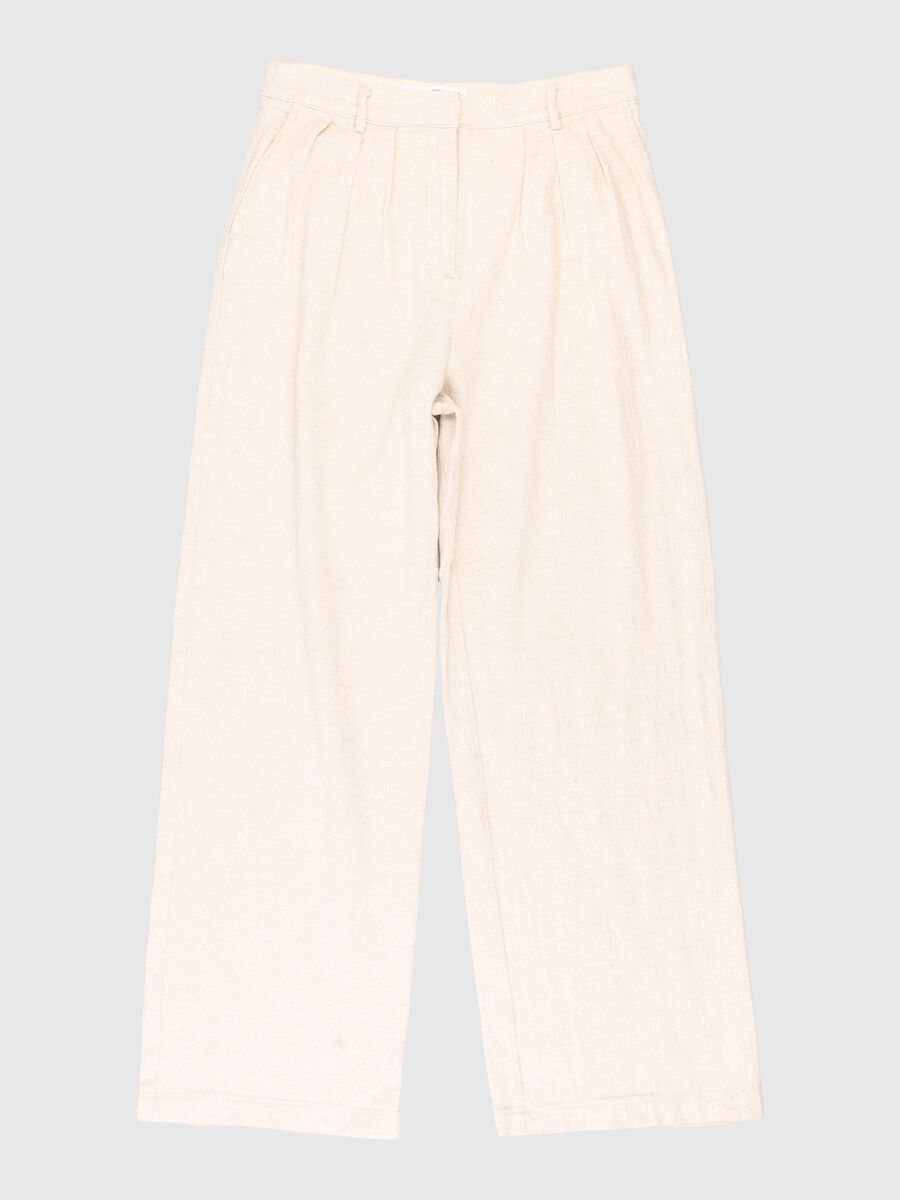 Selected PLEATED WIDE-LEG TROUSERS, Sandshell, highres - 80000259_Sandshell_001.jpg