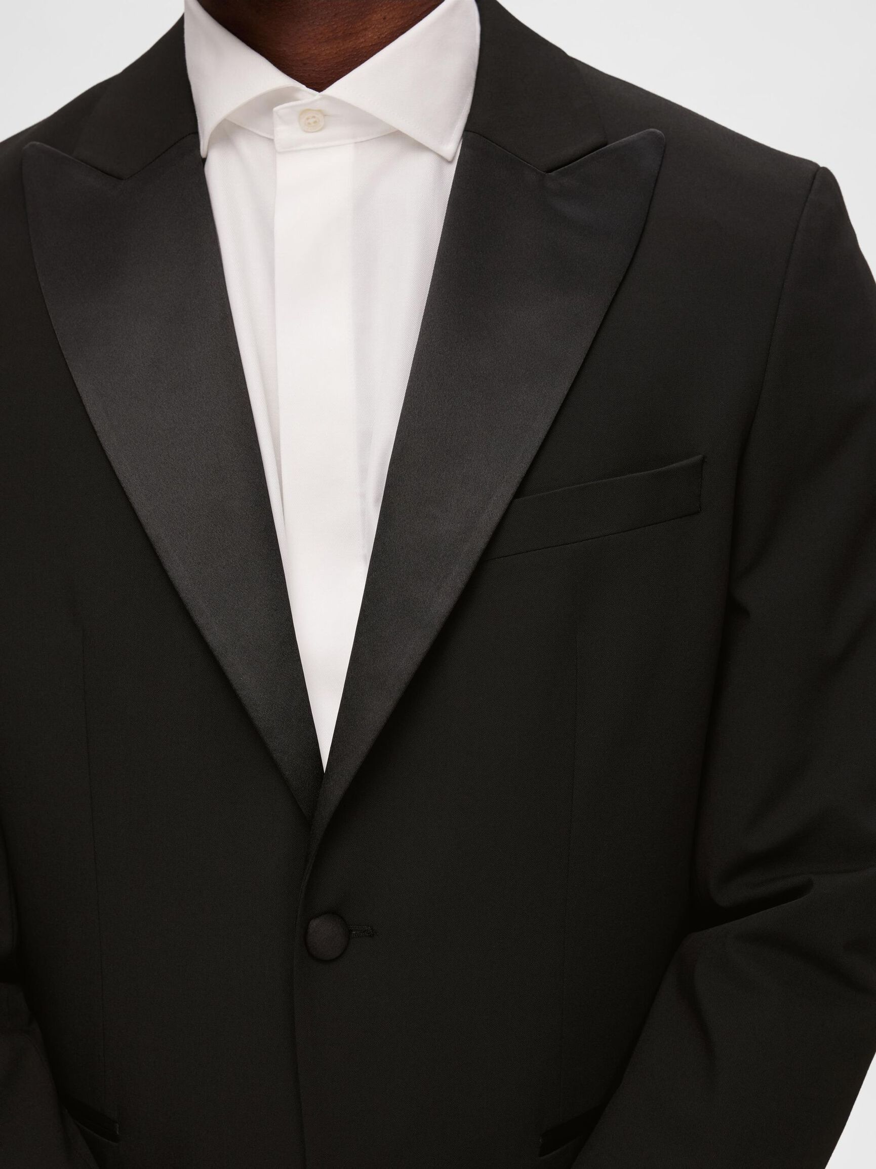 VISCOSEMIX SMOKING BLAZER, Black, highres