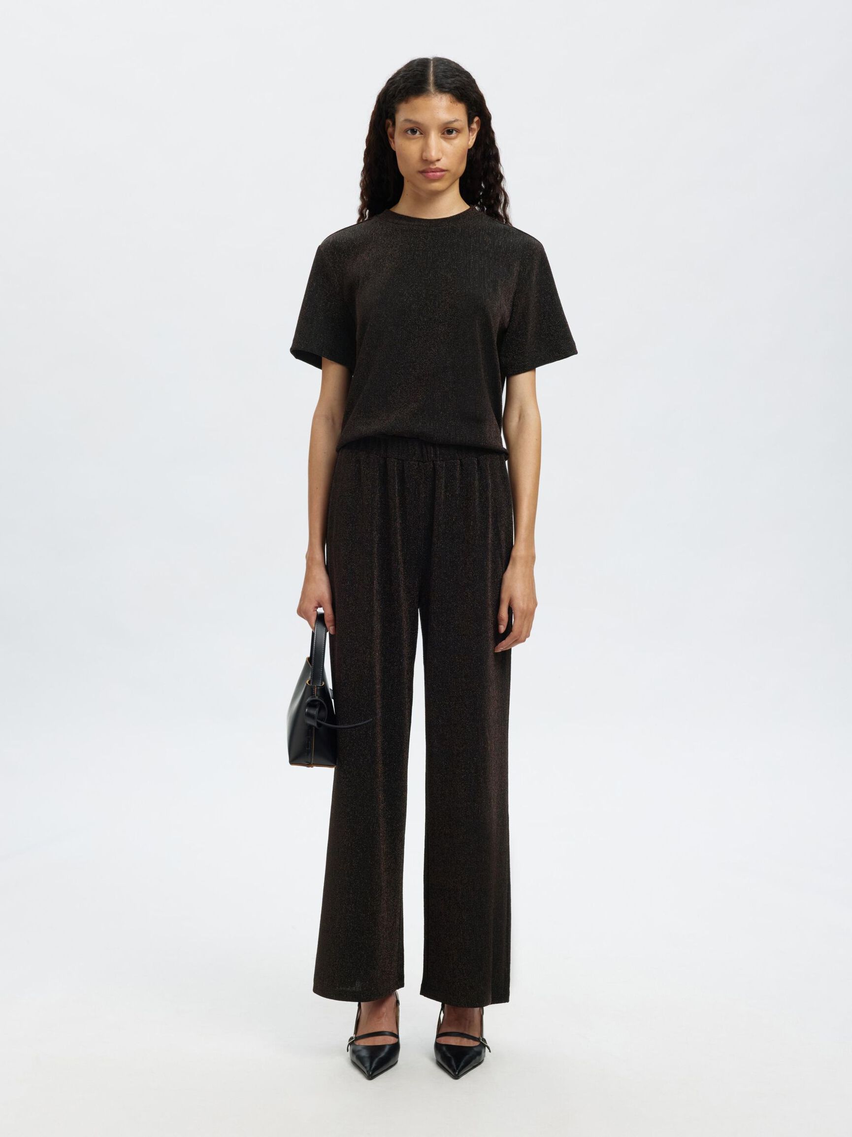 GLITTER HIGH WAISTED TROUSERS, Delicioso, highres