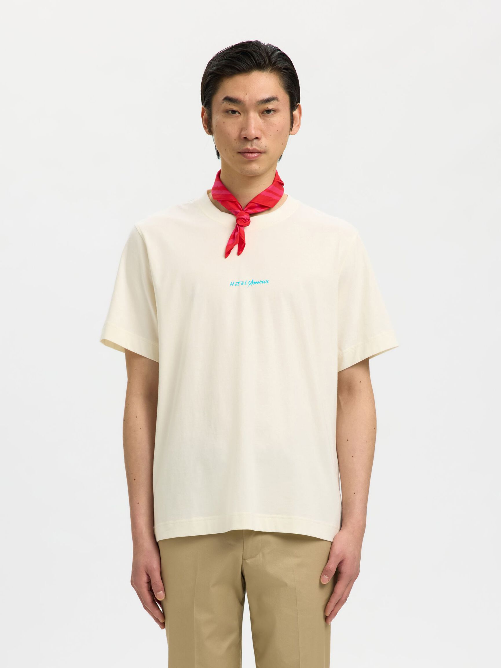 PRINTED SCARF, Poinsettia, highres