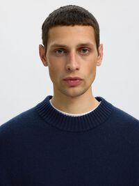 CASHMERE-BLANDING PULLOVER, Navy Blazer, highres