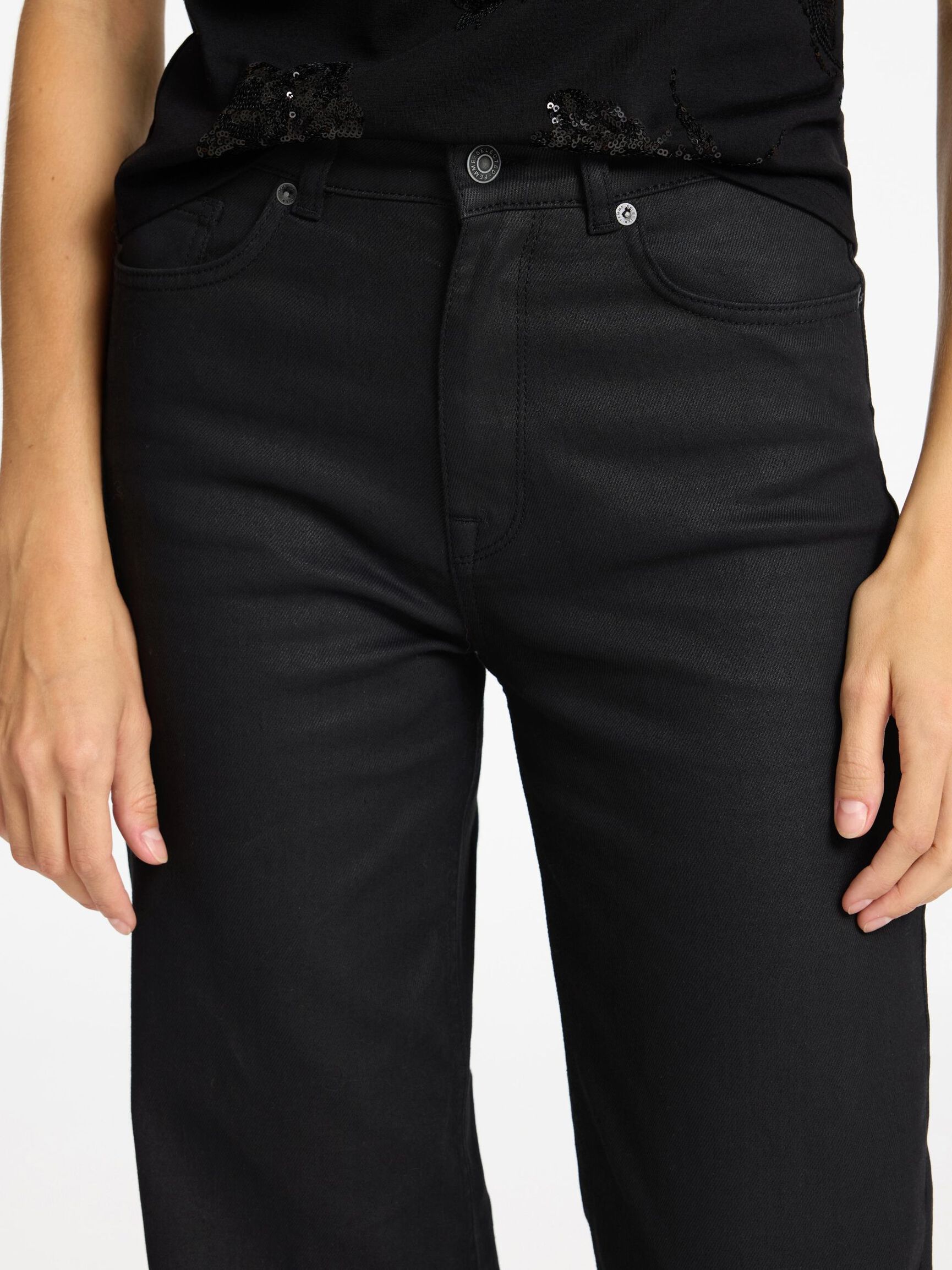 ENDUIT JEAN À COUPE AMPLE, Black Denim, highres