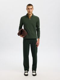 HALF-ZIP STRICKPULLOVER, Forest Night, highres