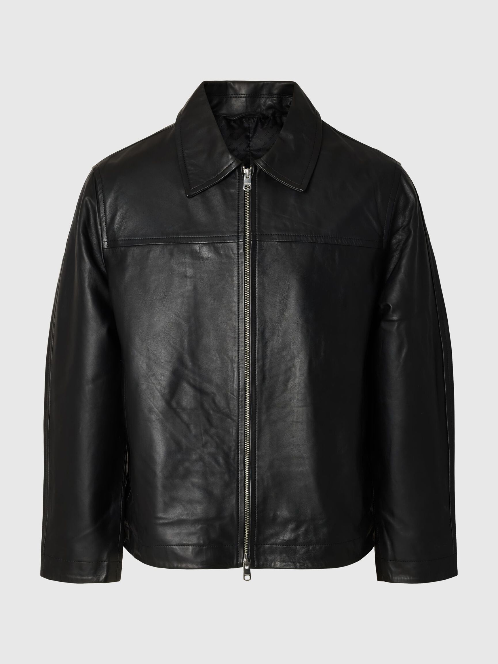 RITS LEREN JAS, Black, highres