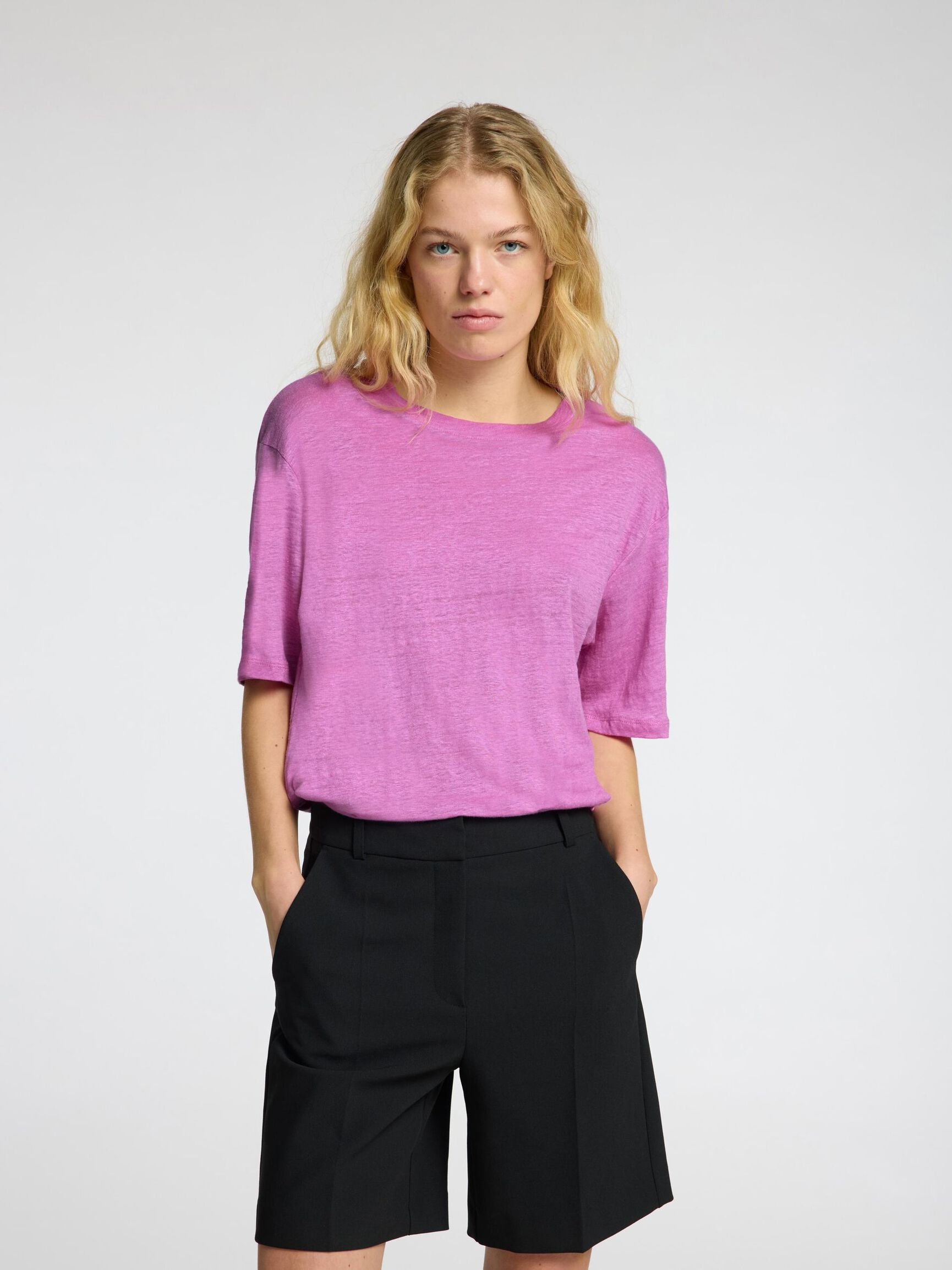 LINNEN T-SHIRT, First Bloom, highres