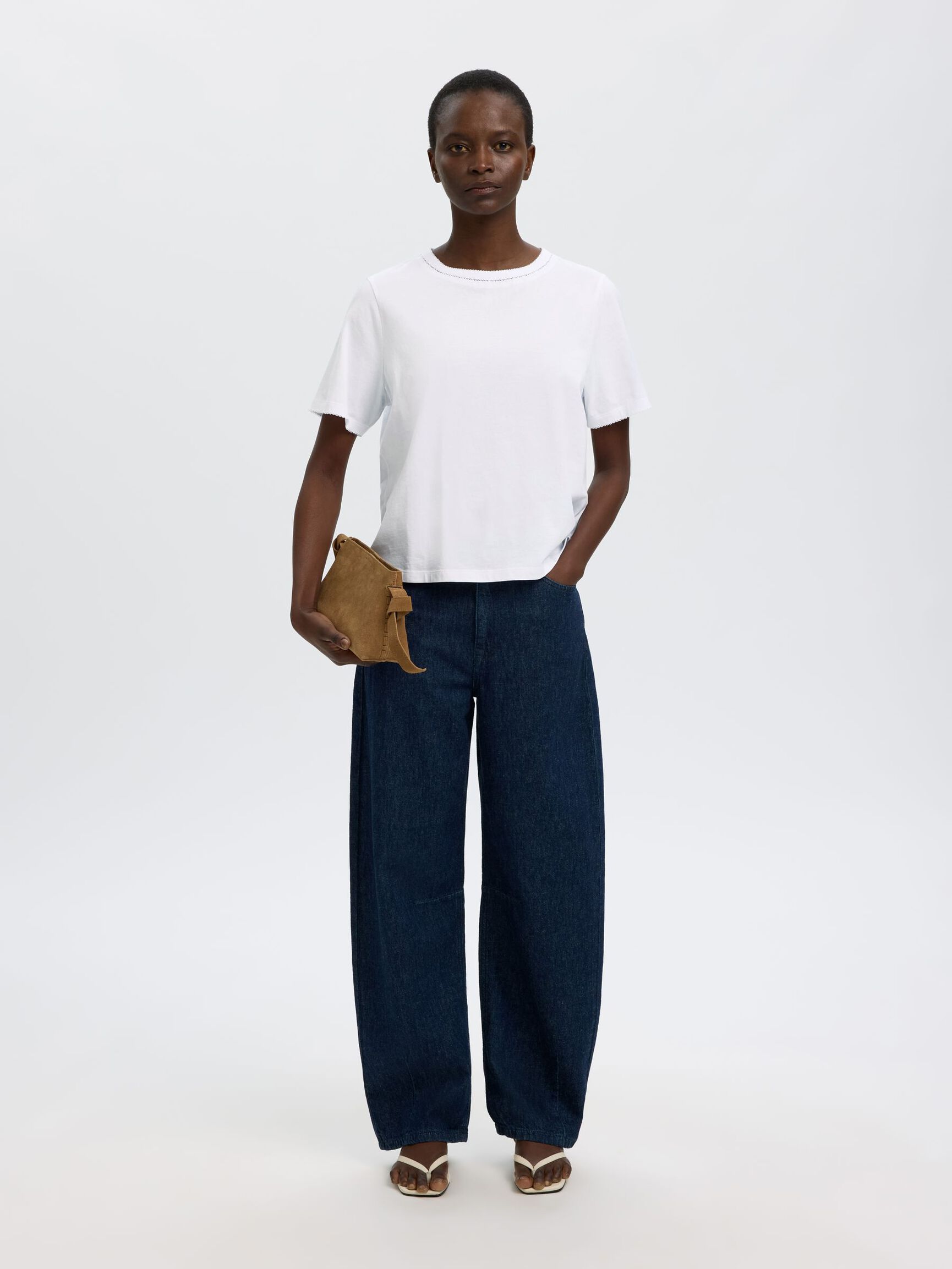 REGULAR FIT CREWNECK T-SHIRT, Bright White, highres