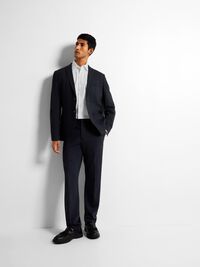VISKOSBLANDNING SLIM FIT KOSTYMBYXOR, Navy Blazer, highres