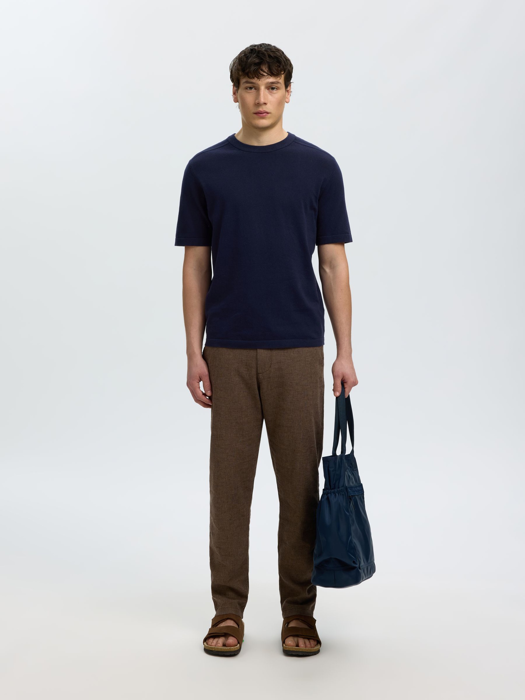 100% BAUMWOLL STRICKTOP, Navy Blazer, highres