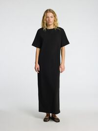 MAXI KLEID MIT KURZEN ÄRMELN, Black, highres