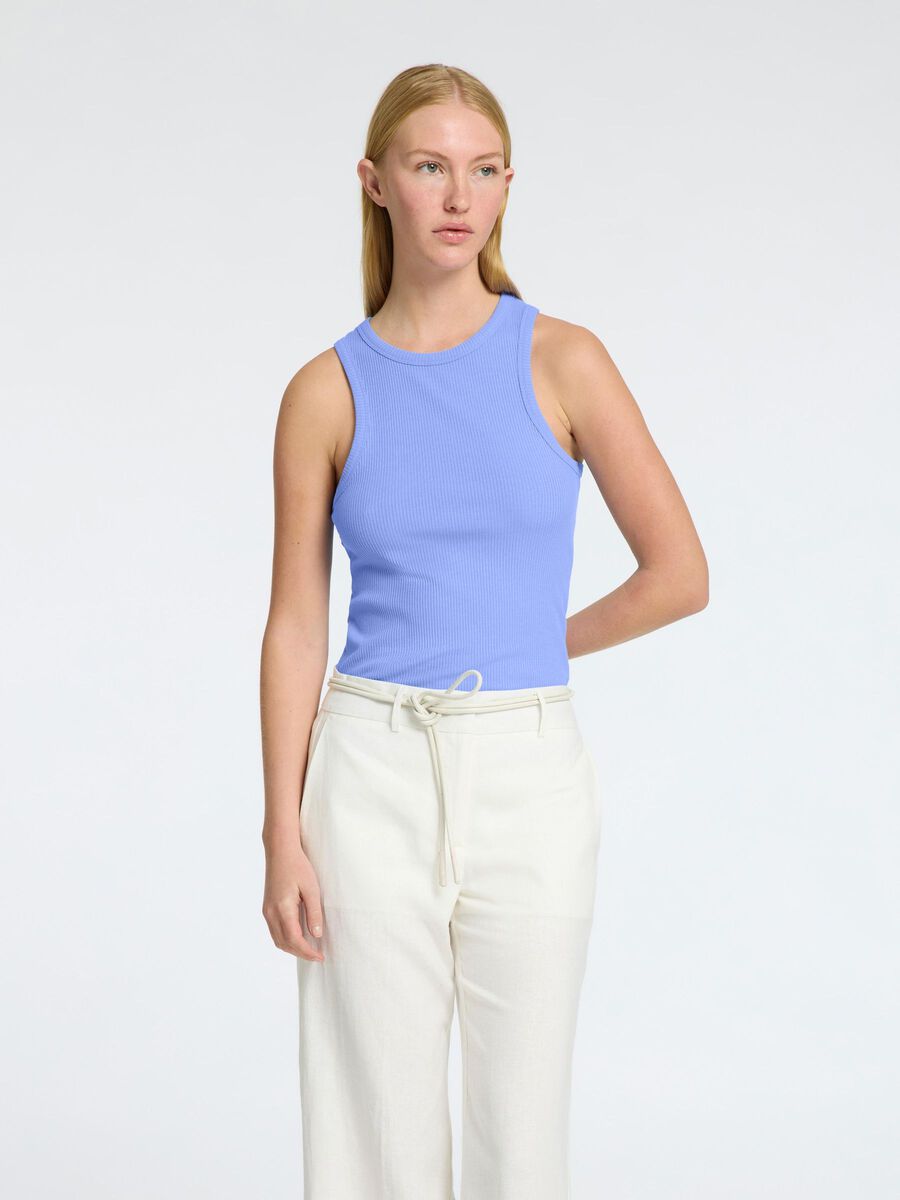 Selected GERIPPTES TANKTOP, Cornflower Blue, highres - 16088726_CornflowerBlue_003.jpg