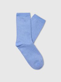 KNITTED GLITTER SOCKS, Cornflower Blue, highres