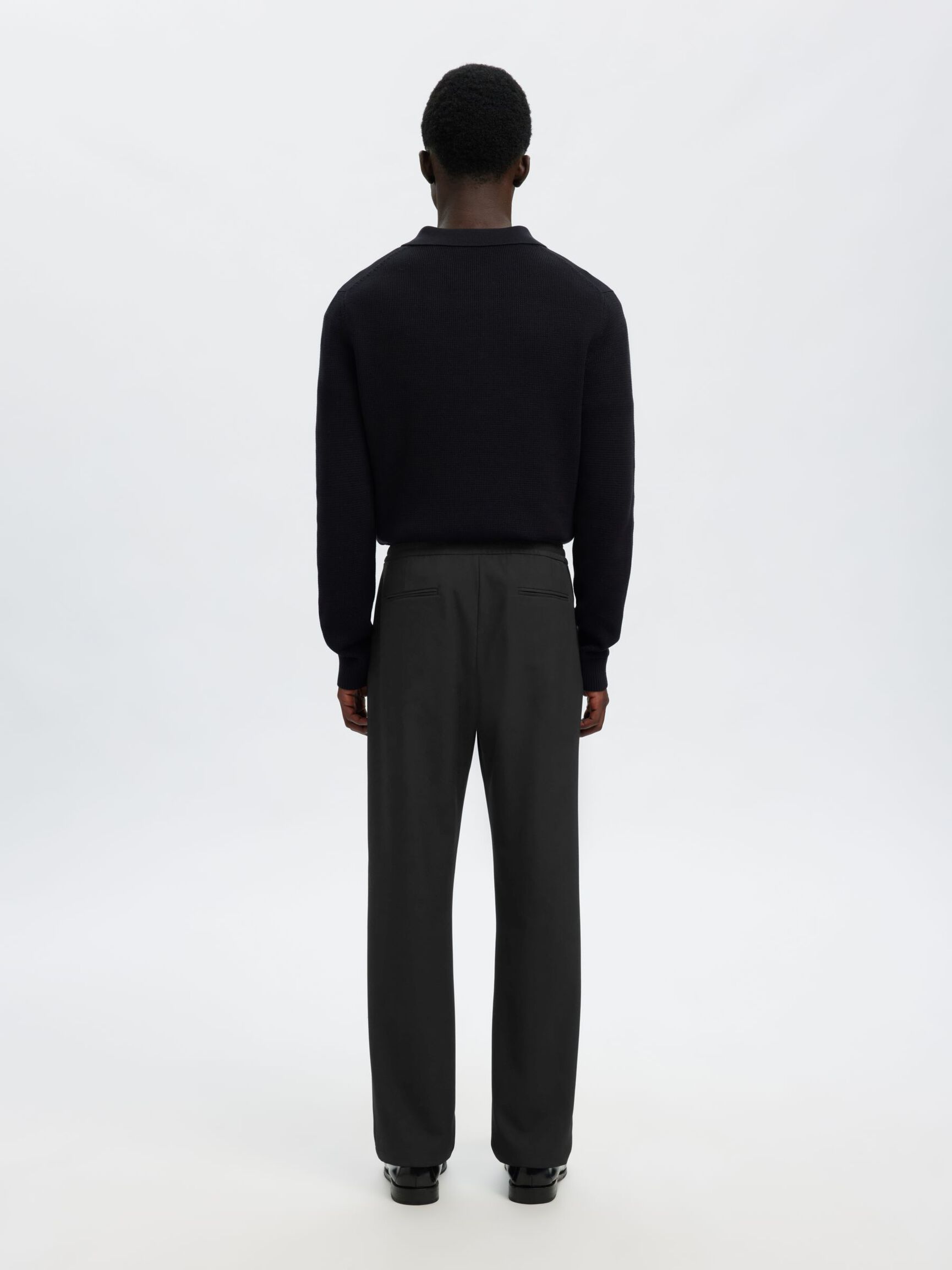 196 STRAIGHT FIT TROUSERS, Black, highres