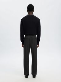 196 STRAIGHT FIT TROUSERS, Black, highres