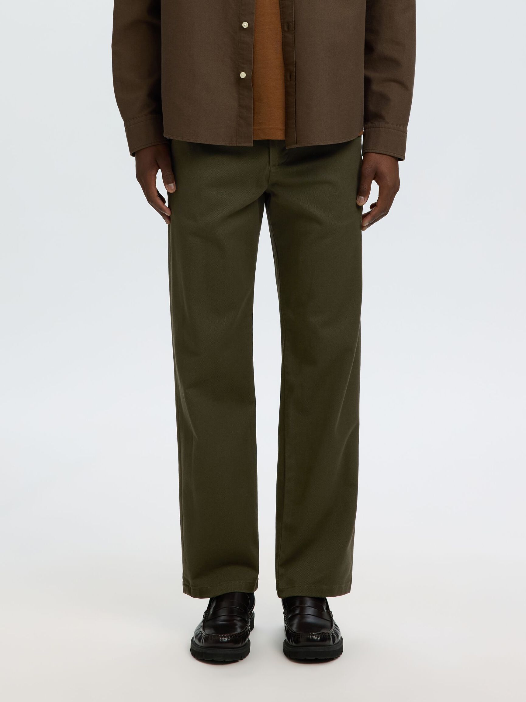 STRAIGHT FIT CHINOS, Forest Night, highres