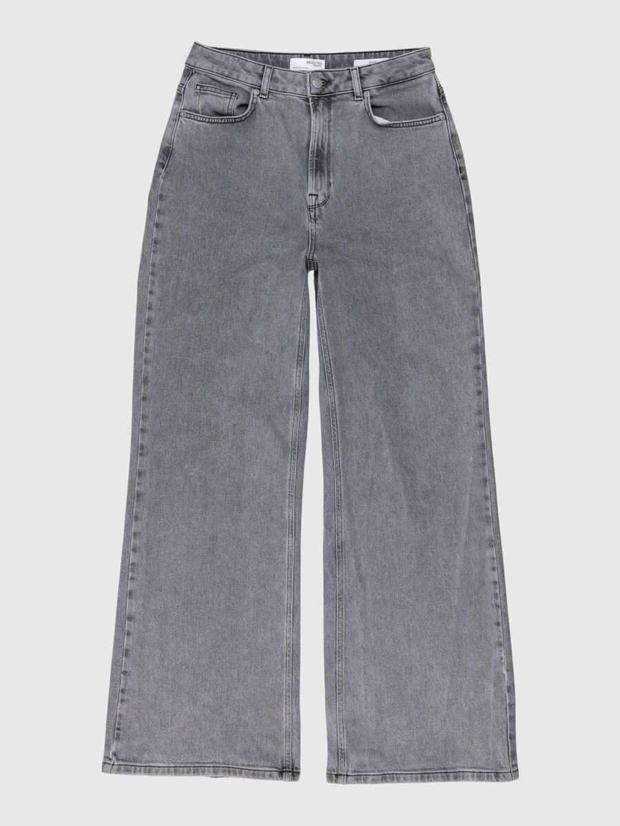 Selected GRIJS WIDE FIT JEANS, Light Grey Denim, highres - 80000281_LightGreyDenim_001.jpg