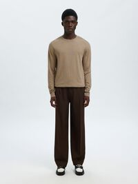 LONG-SLEEVED KNITTED JUMPER, Savannah Tan, highres