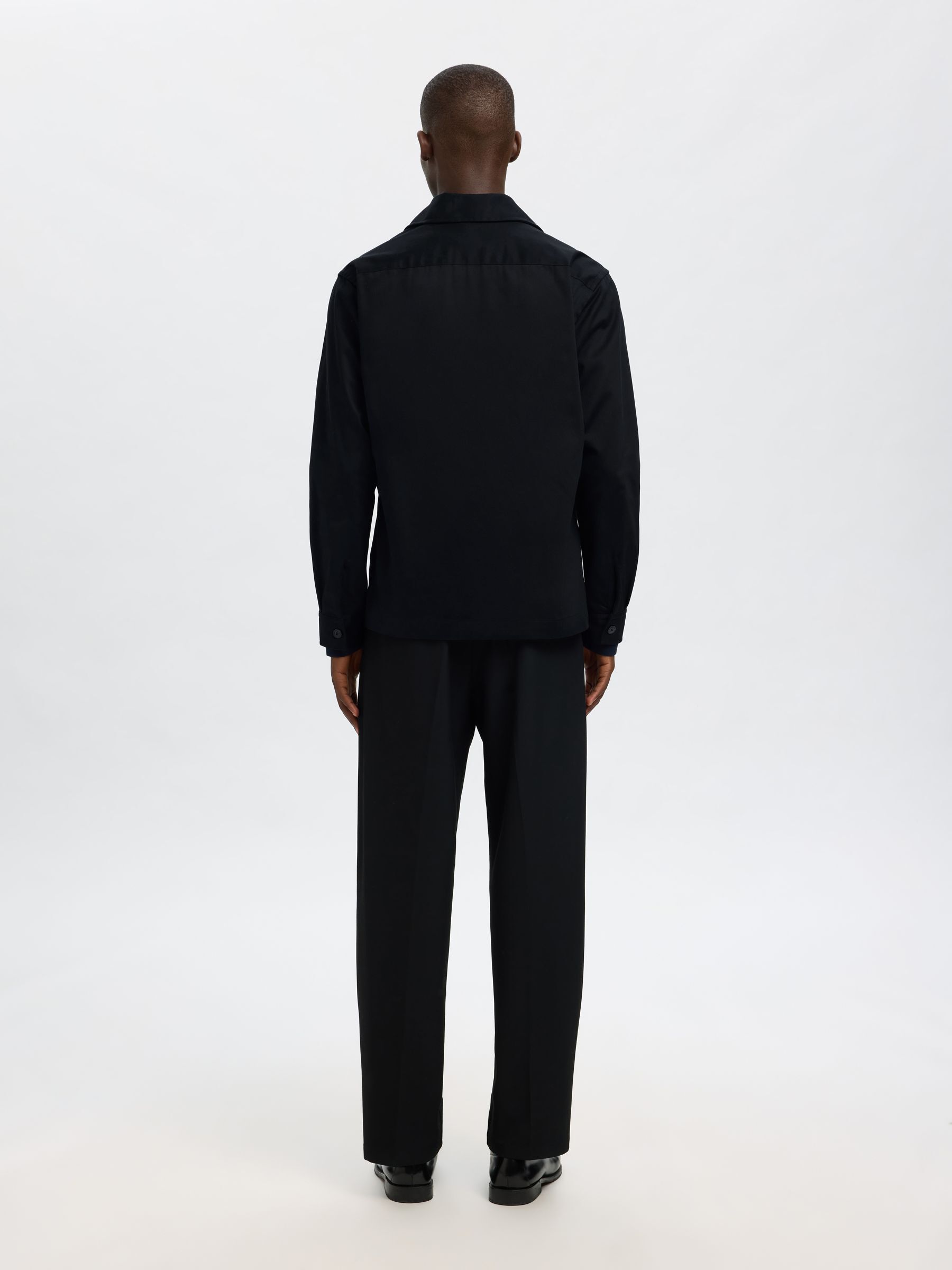 COUPE CLASSIQUE EN COTON SURCHEMISE, Black, highres