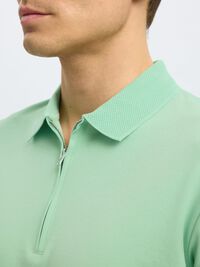 ZIPPER POLO SHIRT, Hemlock, highres