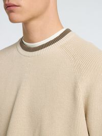 MAGLIONE GIROCOLLO, Oatmeal, highres