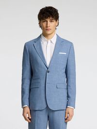 SLIM FIT SINGLE-BREASTED BLAZER, Stonewash, highres