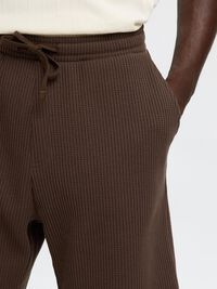 WAFELTEXTUUR SHORTS, Chocolate Brown, highres