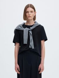 BOXY T-SHIRT, Black, highres
