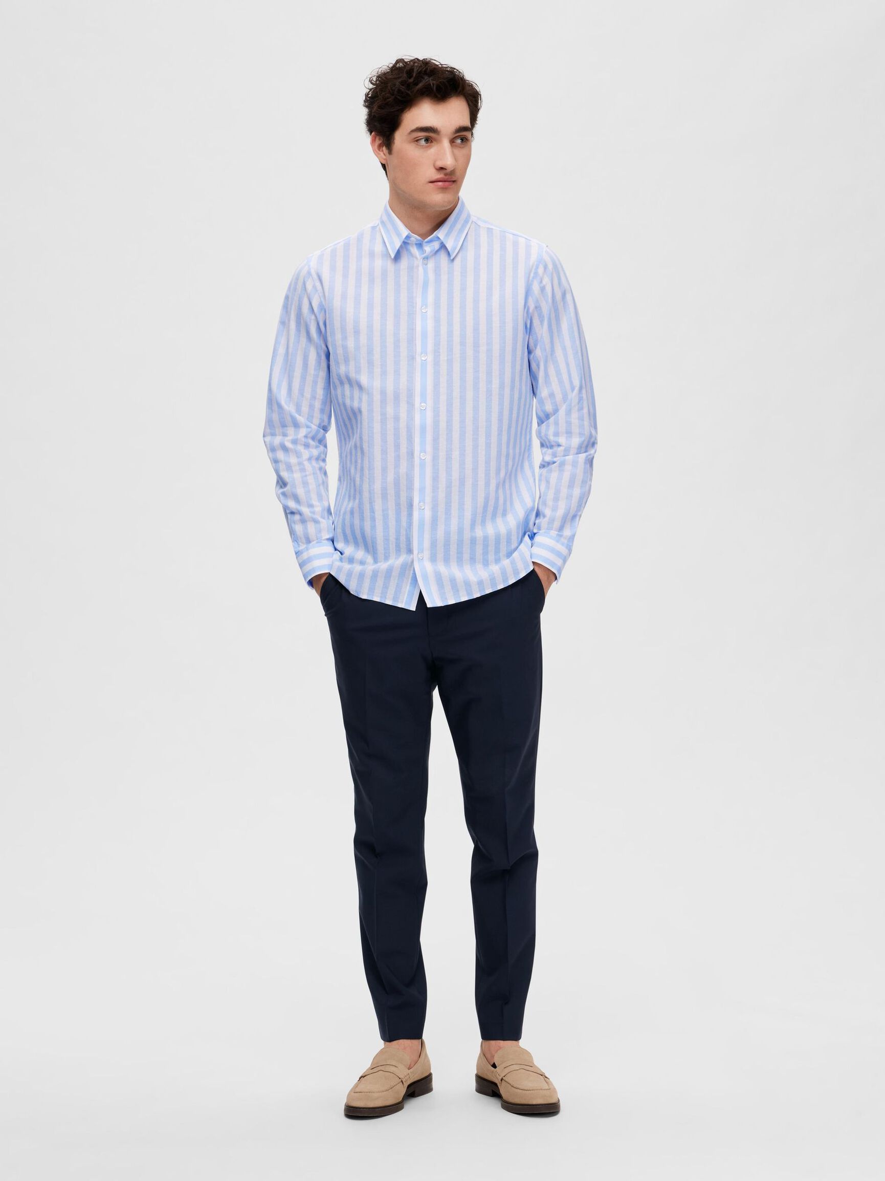 COUPE SLIM CHEMISE, Cashmere Blue, highres