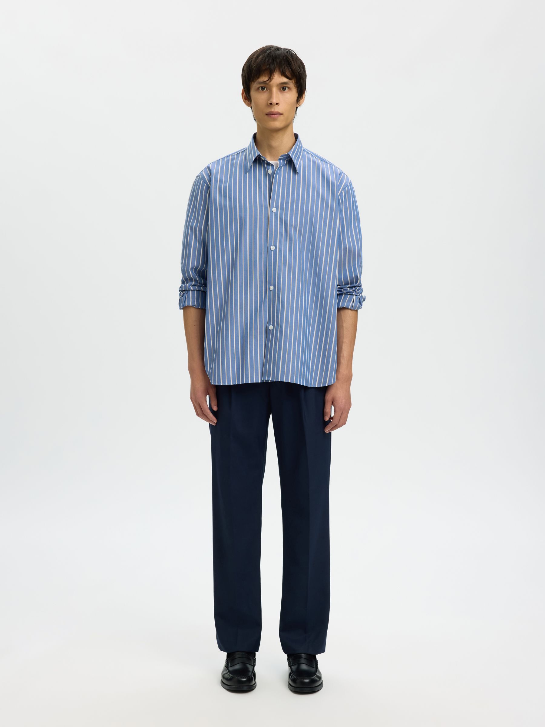 RELAXED FIT LANGARMHEMD, Medieval Blue, highres